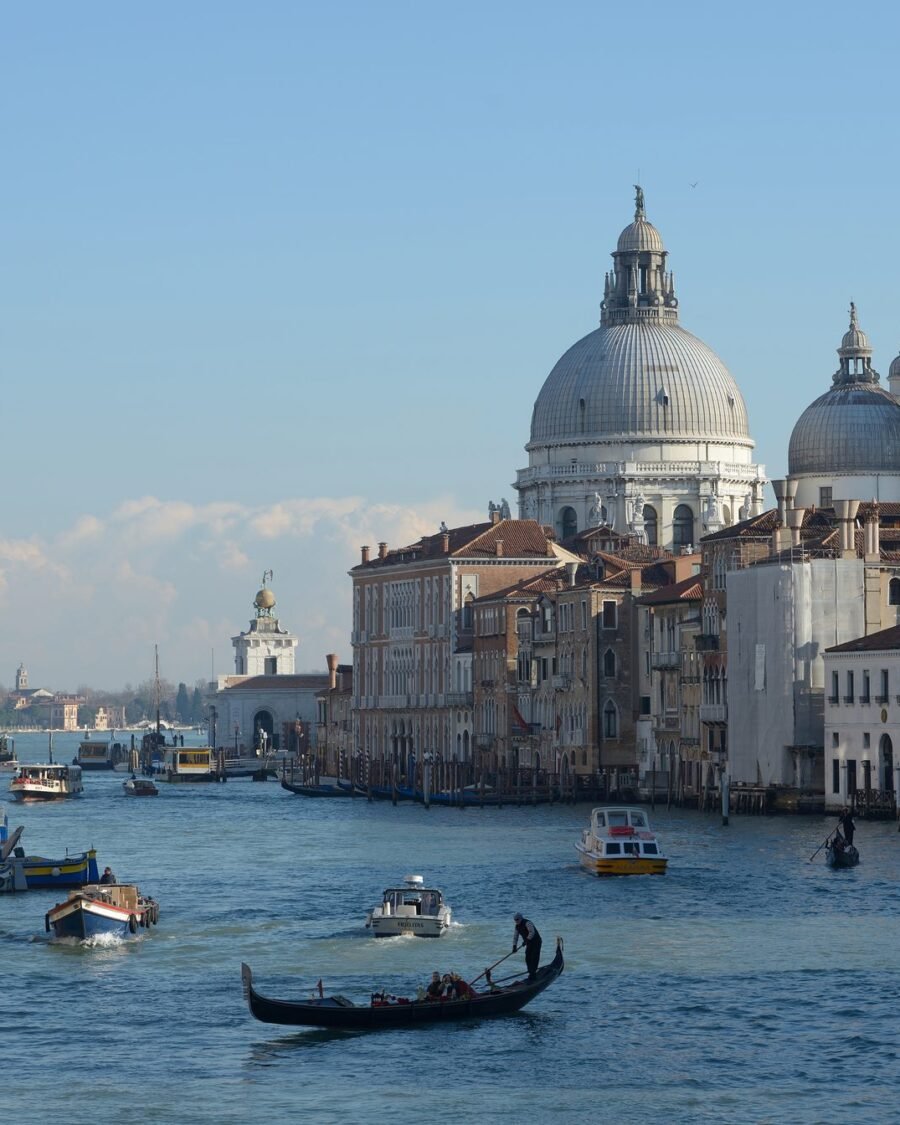 Grand Canal and Santa Maria della Salute seen from the Accademia Bridge in Venice, a classic proposal viewpoint